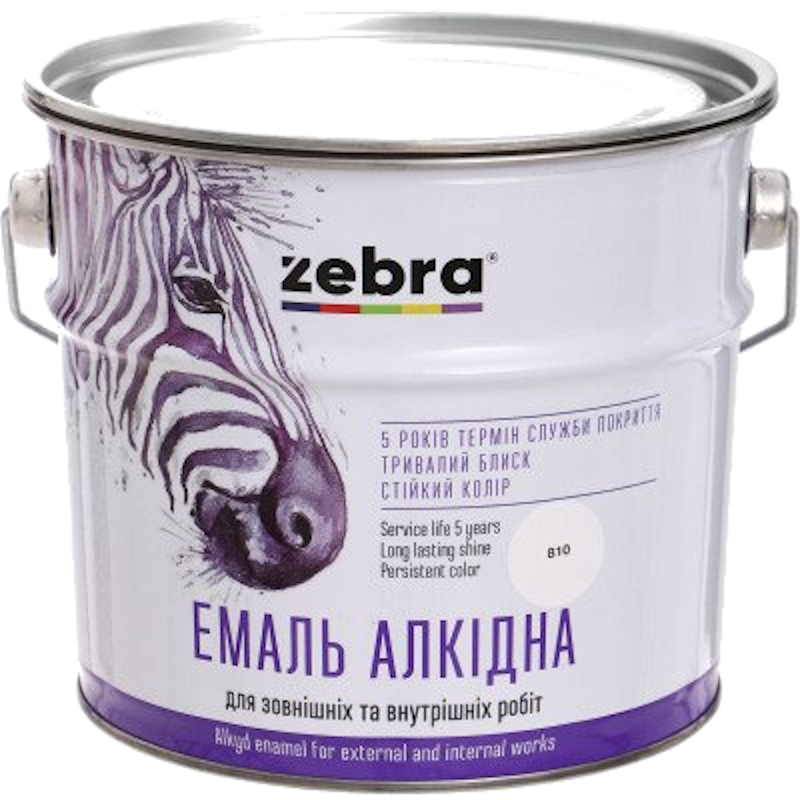 Емаль алкідна ZEBRA ПФ-116, глянець білосніжний, 2,8кг